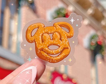 Disney Pretzel Transparent Sticker/ pixie dust food Snacks hidden Mickey Phone Case Sticker Journal laptop bottle decal