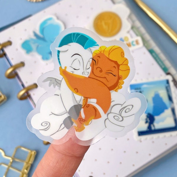 Baby Hercules and Pegasus BFF Transparent Sticker/ Disney Laptop Stickers/ cellphone water bottle laptop clear planner decal