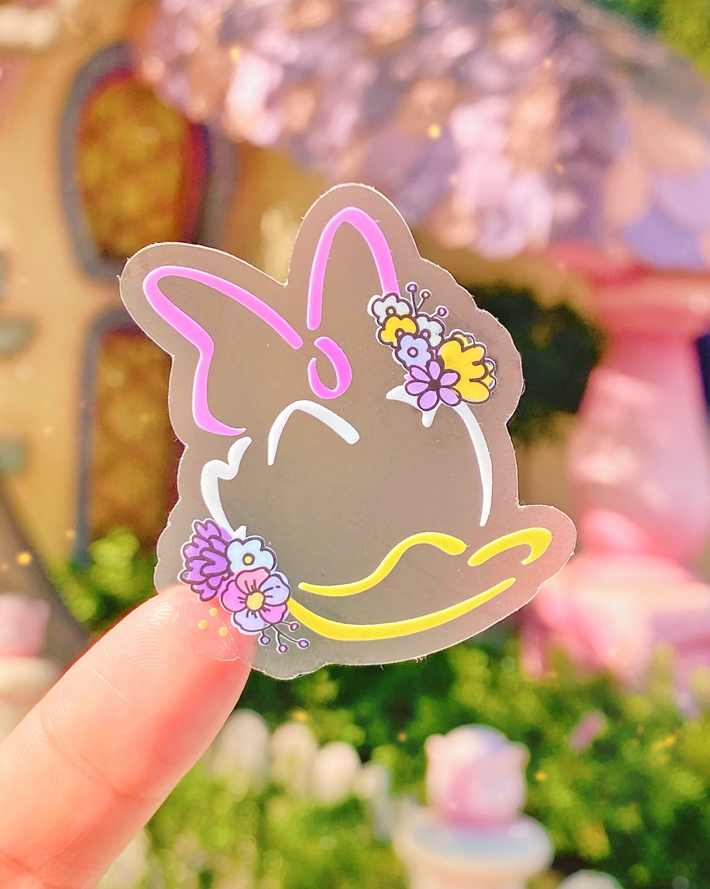 Daisy Floral Wreath Transparent Disney Laptop Stickers/ Donald Duck f…