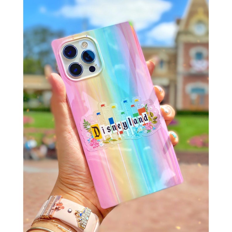 Vintage Disneyland Floral Sign Transparent Laptop Sticker/ Retro Mickey Disney bujo bullet journal planner decal water bottle image 3