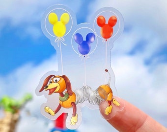 Slinky Dog Toy Story Mickey Balloon Transparent Laptop Sticker/ Disney Souvenir Dekoration Auto Wasserflasche Handytasche Aufkleber