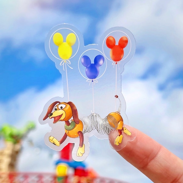 Slinky Dog Toy Story Mickey Balloon Transparent Laptop Sticker/ Disney Souvenir Dekoration Auto Wasserflasche Handytasche Aufkleber