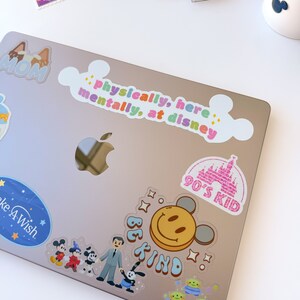 Pink 90s Kid Glitter Holographic Sticker/ Nostalgic Classic Disney Castle Laptop Stickers/Mickey Vinyl Decals Bujo Journal image 2
