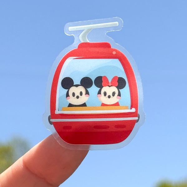 Adesivo Skyliner rosso / Decalcomania impermeabile Disney Topolino e Minnie WDW