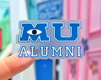 Monsters University Alumni Transparent Sticker/ Graduation Monsters Inc Pixar Sully Disney cell phone case stationery decal water bottle