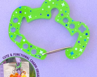 Toy Alien Carabiner Charm Clip/ Toy Story Pixar Disney Acrylic Keychain Organizer/ Fish Extender Stocking Stuffer Gift
