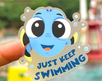 Autocollants transparents pour ordinateur portable Dory Just Keep Swimming/Positivity Nemo agenda autocollant bouteille d'eau téléphone portable