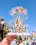 Disney World Castle Mickey Balloons Transparent Laptop Sticker/ Magic Kingdom Fantasyland Disney decal/ planner water bottle 