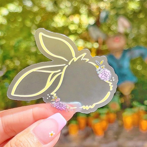 Rabbit Wildflower Wreath Transparent Disney Laptop Stickers/ Winnie the pooh floral journal planner stationery decal water bottle