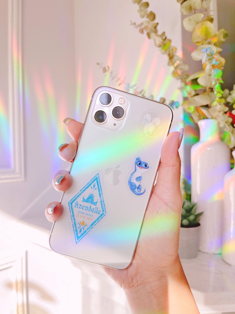 Adesivo trasparente Bruni Mickey Balloon Frozen Elsa Spirit / Decalcomania per custodia del telefono Disney, bottiglia d'acqua, decalcomania per laptop, regalo per lei immagine 5