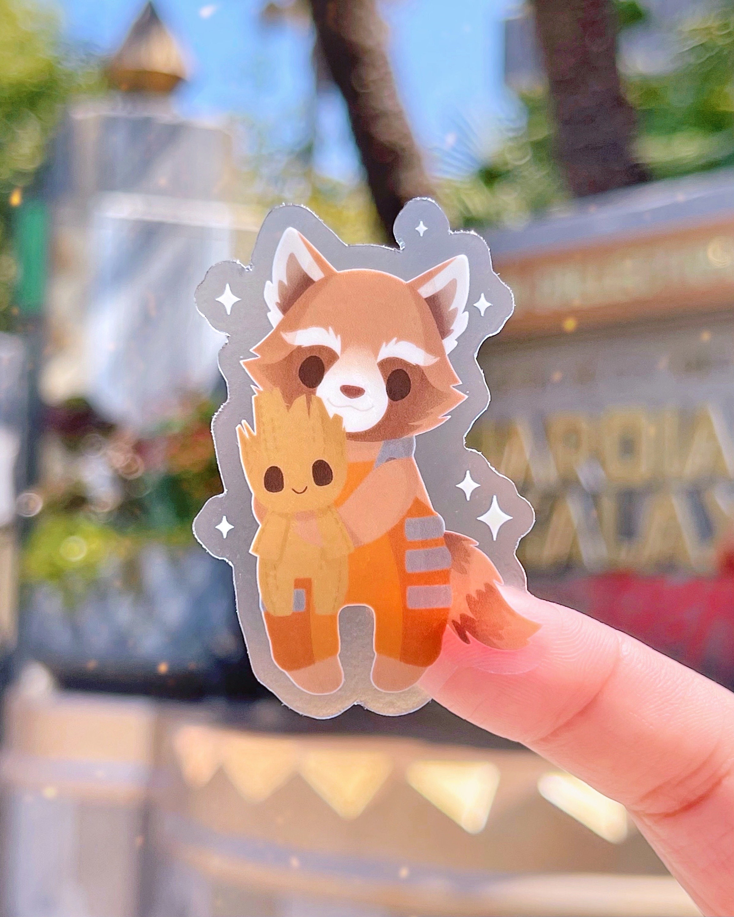 Rocket With Groot Plushie Transparent Disney Laptop Sticker/ Guardians of  the Galaxy Marvel Planner Stationery Decal Water Bottle Cell Phone 