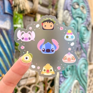 Experiment 626 & Friends Wreath Transparent Disney Laptop Stickers/ Lilo Ohana Aloha floral planner decal water bottle cellphone