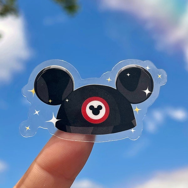 Original Mouseketeer Hut Transparent Phone Sticker/ Retro Vintage Mickey Ears Disney Aufkleber iPhone Laptop Planer Wasserflasche