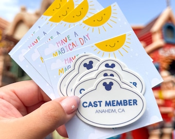 Cast Member Thank You Gift Bundle Set of 5: Cards & Vinyl Stickers