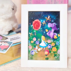 Alice in Wonderland Watercolor Art Print, Nursery Decor (5x7)