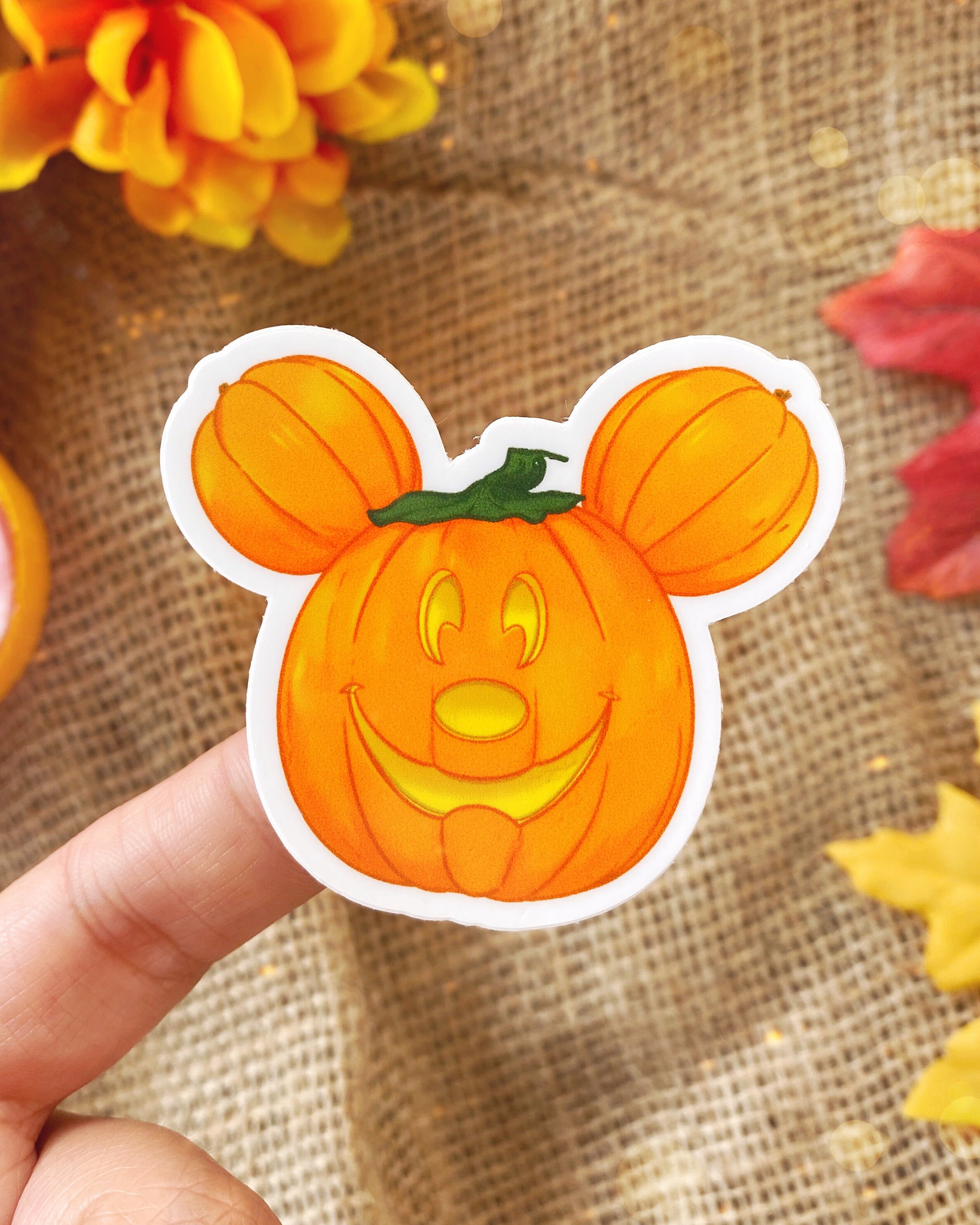 Mickey Pumpkin Transparent Halloween Sticker/ Mickey's Not So Scary