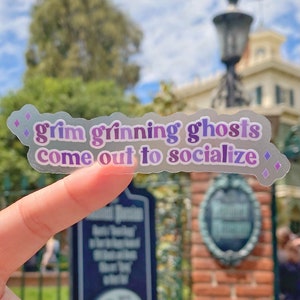 Grim Grinning Ghosts Sticker, Transparent Haunted Mansion Inspired Decal