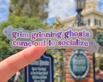 Grim Grinning Ghosts Transparent Disney Laptop Sticker/ Pastel Haunted Mansion Mickey Inspo decal cell phone planner  water bottle