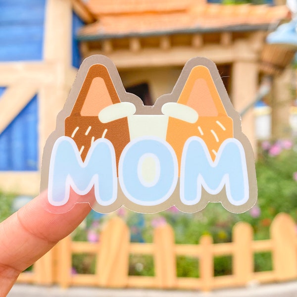 Mom Style Transparent Sticker/ Blue Heeler Dogs Disney Laptop Vinyl Stickers kids birthday party souvenir goodie bag bottle