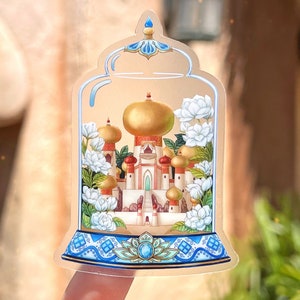 Agrabah Terrarium Transparent Laptop Stickers/ Aladdin Princess Jasmin Arabian Nights Terrarium sticker iphone planner water bottle decal