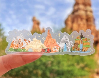 Mountains Are Calling Landmarks Transparent Laptop Sticker/ Disney hidden Mickey decal cell phone planner  water bottle