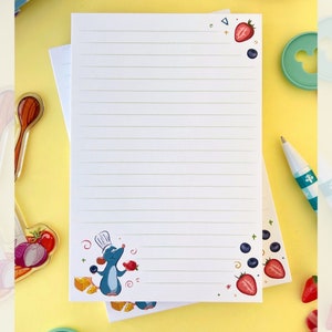 Little Chef Memo Notepad/ 50 sheets grid dot bullet journal/ Recipe Grocery List Disney planner paper scrapbook stationery notebook supplies