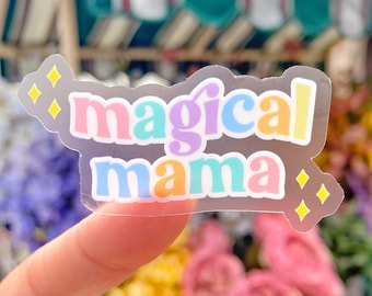Magical Mama Pastel Sticker, Transparent Disney Inspired Decal