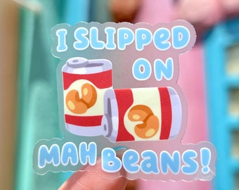 Mah Beans!! Transparent Sticker/ Grannies Blue Heeler Dogs Disney Laptop Vinyl Stickers kids birthday party souvenir goodie bag bottle
