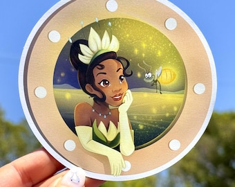 Tiana and Ray Porthole Cruise Magnet, Disney Stateroom Decor, Fish Extender