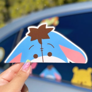 Eeyore Peeker Transparent Car Decal/ Tigger Piglet Pooh Peekaboo Window Bumper Vinyl Disney Luggage Helmet Guitar Laptop Jumbo Sticker