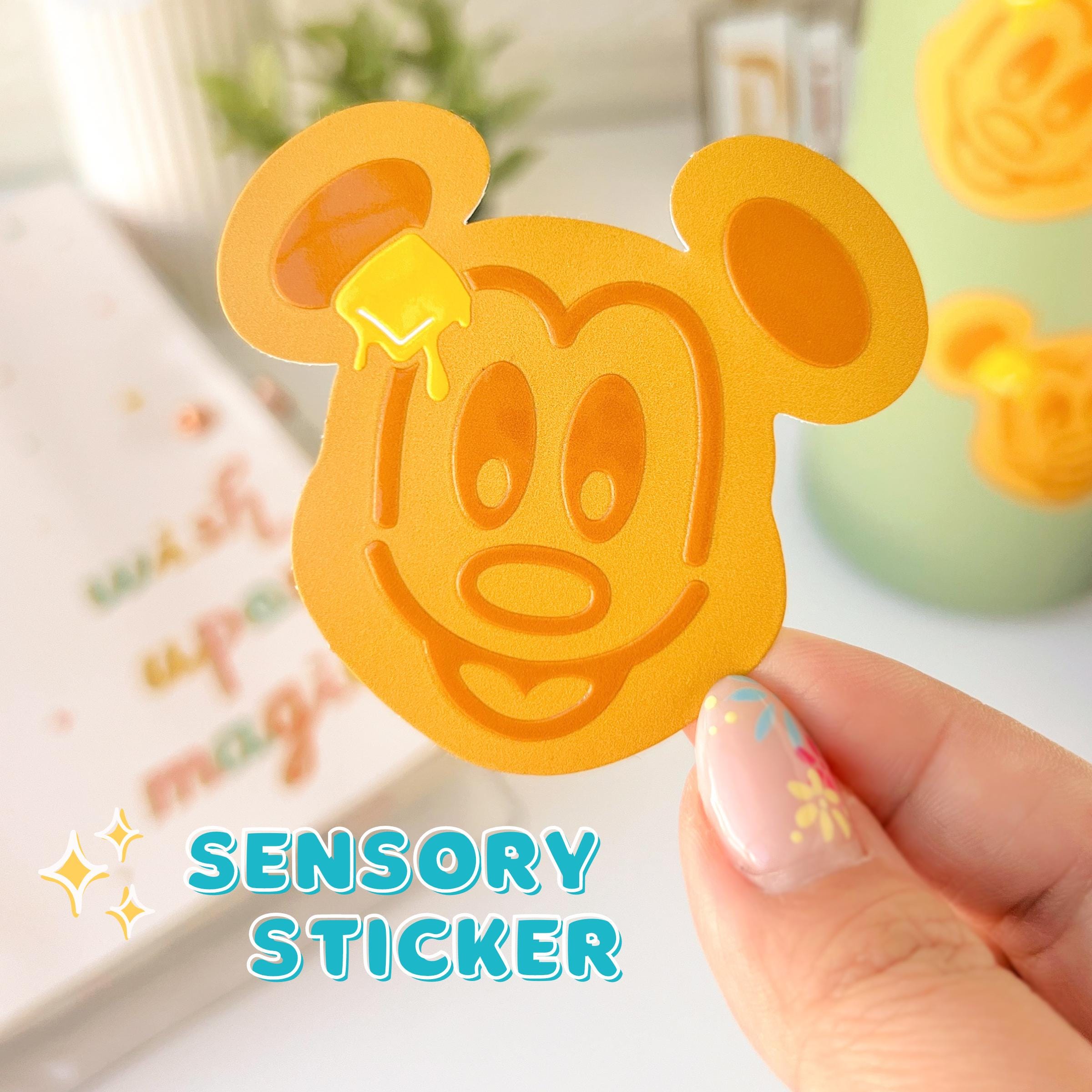 Mickey Waffle Sticker Mickey Waffle Sensory Sticker/ Foodie Breathing Calming Grounding ...