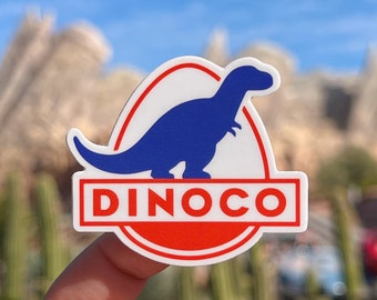 Pegatina de Dinoco Gas Company/Calcomanía de Carsland Radiator Springs Lightning McQueen Cars Pixar, recuerdo de botella de cumpleaños para niño para su teléfono móvil