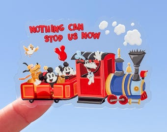 Runaway Railway Transparent Disney Laptop Stickers/ Mickey and Minnie decal bottle cellphone