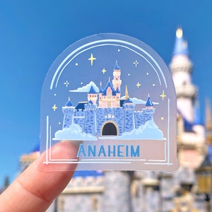 Anaheim Castle In The Sky Transparent Laptop Sticker Disney decal/ California Disneyland WDW phone journal stationery water bottle sticker