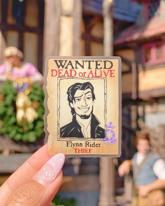 Flynn Rider Wanted Poster Transparent Stickers/ Princess Rapunzel