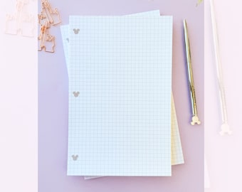 Hidden Mickey Grid Paper Notepad/ Hidden Mickey Memo To do Planner/ Undated Work Entrepreneur Small Biz Stationery Simple A5 Organizer