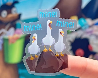 Seagull Mine Mine Mine Transparent Laptop Sticker/ Finding Dory Nemo Pixar Disney decal/ journal planner stationery water bottle sticker