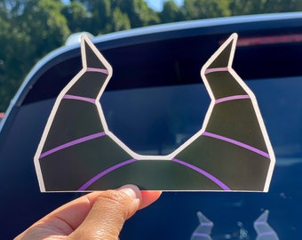 Calcomanía transparente para coche con diseño de Maléfica Peeker/Villa de vinilo para parachoques de ventana, equipaje, casco, guitarra, portátil, pegatina gigante de Disney