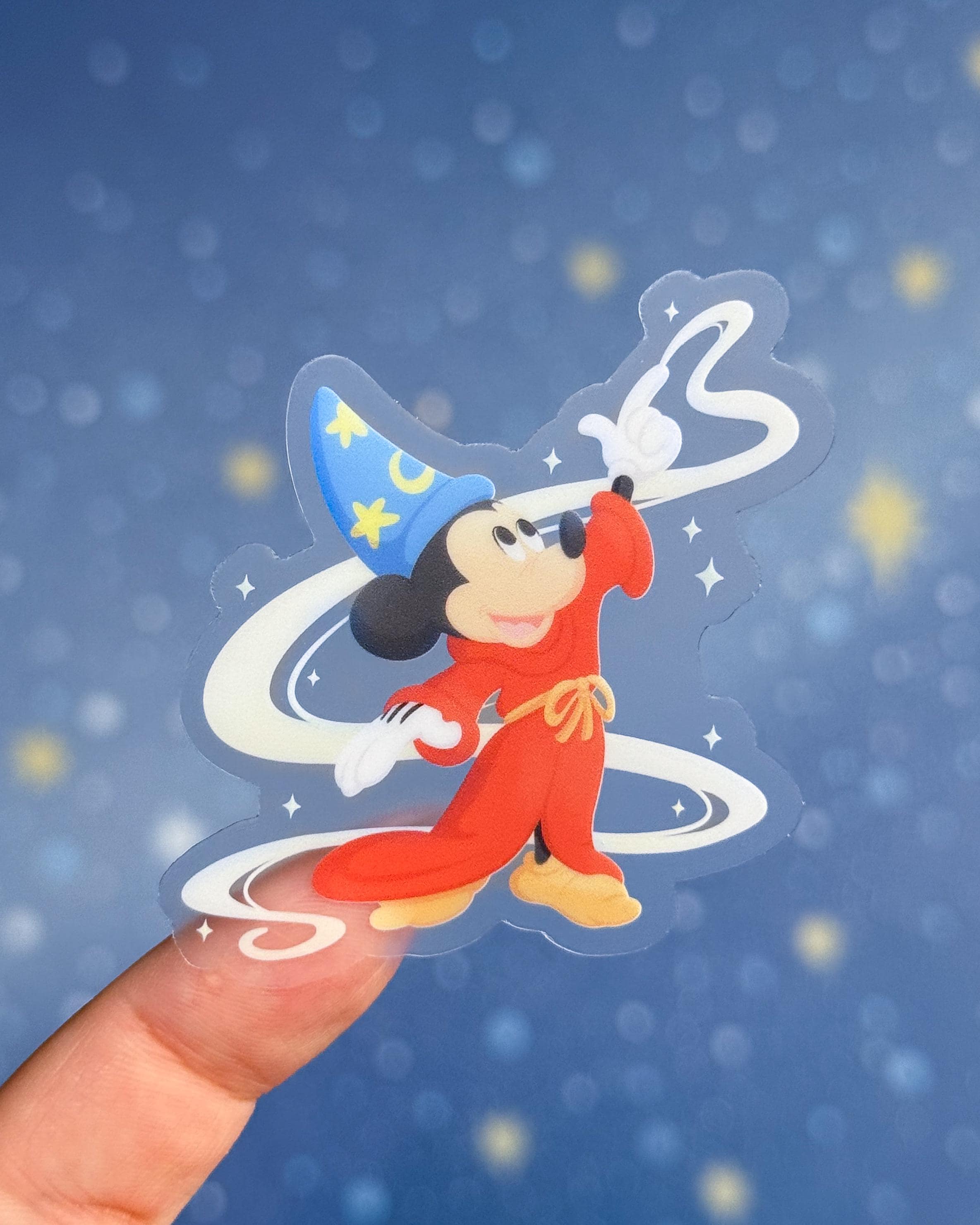 Fantasia Sorcerer Transparent Sticker/ Sorcerer Mickey Classic