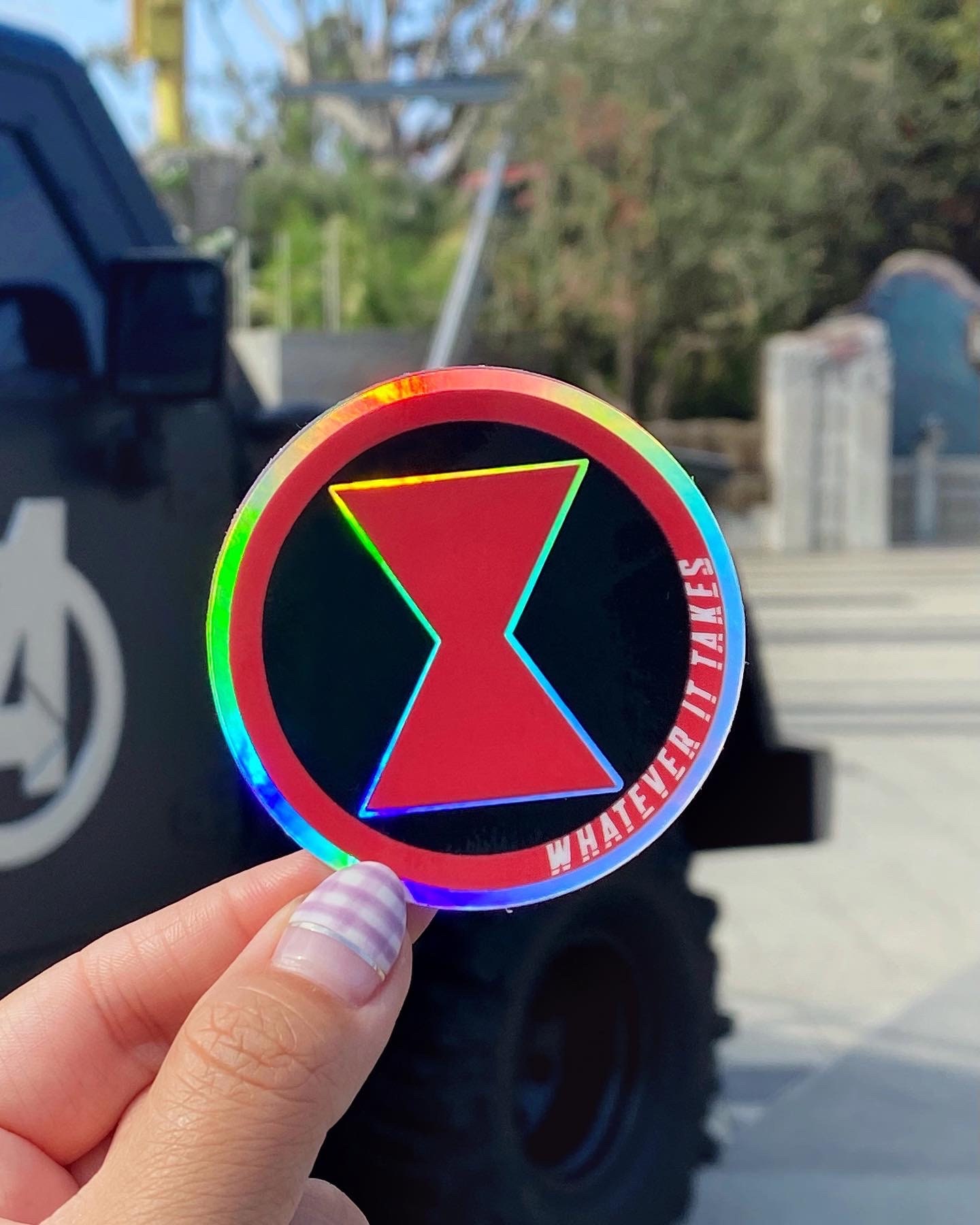 Black Widow Romanoff Holographic Sticker/ Whatever It Takes/ Disney Marvel Laptop Vinyl Decals/ Bujo Stationery Journal Planner Water Bottle