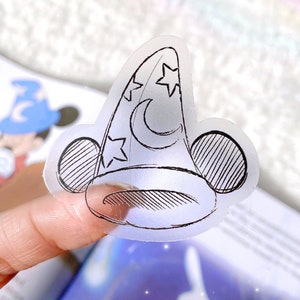 Sketch Sorcerer Hat Transparent Art Laptop Sticker/ Fantasia Mickey Concept animator artist journal planner decal water bottle