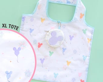 Ballonnen & Vuurwerk Draagtas / Extra grote tas voor Disney-fans / Herbruikbare, milieuvriendelijke handtas / Leuk accessoire voor boodschappen / Cadeau