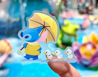 Stitch with Ducklings Disney Laptop Stickers/ Lilo and Stitch Aloha planner stationery decal water bottle cell phone