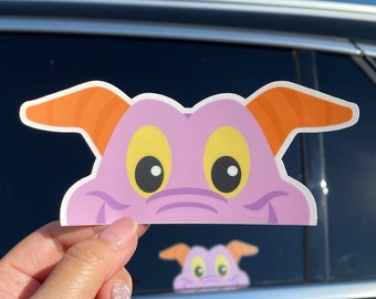 Figment Peeker Transparent Car Decal/ Peekaboo Window Bumper Vinyl Disney Luggage Helmet Guitar Laptop Jumbo Sticker