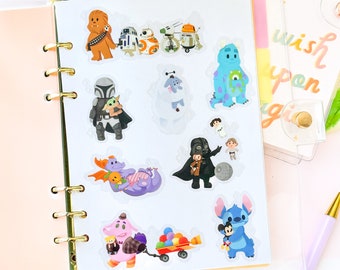 チューイーとドロイドの友達のぬいぐるみ透明ディズニーラップ