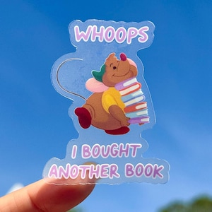 Sticker transparent Gus Gus Bought Another Book/Acolyte Jaq Jaq Mouse Disney Sticker coque de téléphone Journal Sticker bouteille pour ordinateur portable