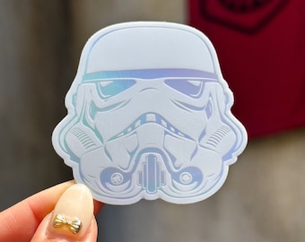 Stormtrooper Helm Holographic Sticker/ Star Wars Disney Laptop Sticker/ Mickey Vinyl Aufkleber/ Batuu Galaxy es Edge/ Bottle Journal Planner