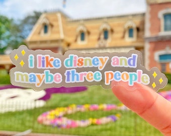 I like Disney and Maybe Three People Transparent Disney Laptop Sticker/ Pastel Positive Mickey Inspo decal cell phone planner water bottle