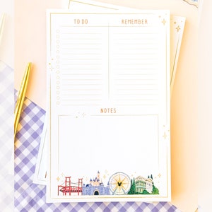 Everyday To Dos DLR Parks Landmark Planner Notepad/ Castle Daily Memo Undated Work School Notes Stationery Weekly Simple A5 Organizer