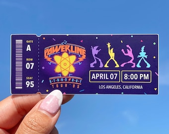 Powerline Concert Ticket Transparent Sticker/ Goofy Max Disney bujo bullet journal planner decal water bottle